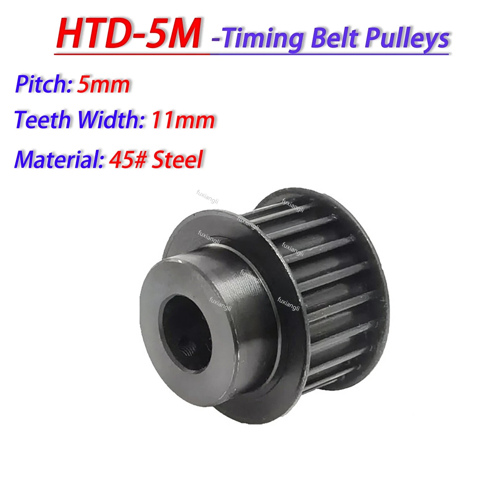 HTD-5M 14T-60T Timing Belt Pulleys Pitch 5mm Teeth Width 11mm BF-type 45# Steel