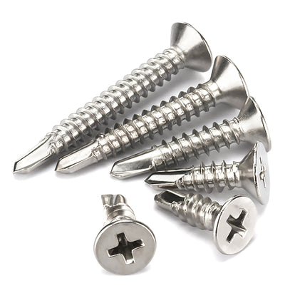 #6 #7 #8 #10 #12 #14 Countersunk Head Self Drilling Tek Screws – 410 Stainless Steel