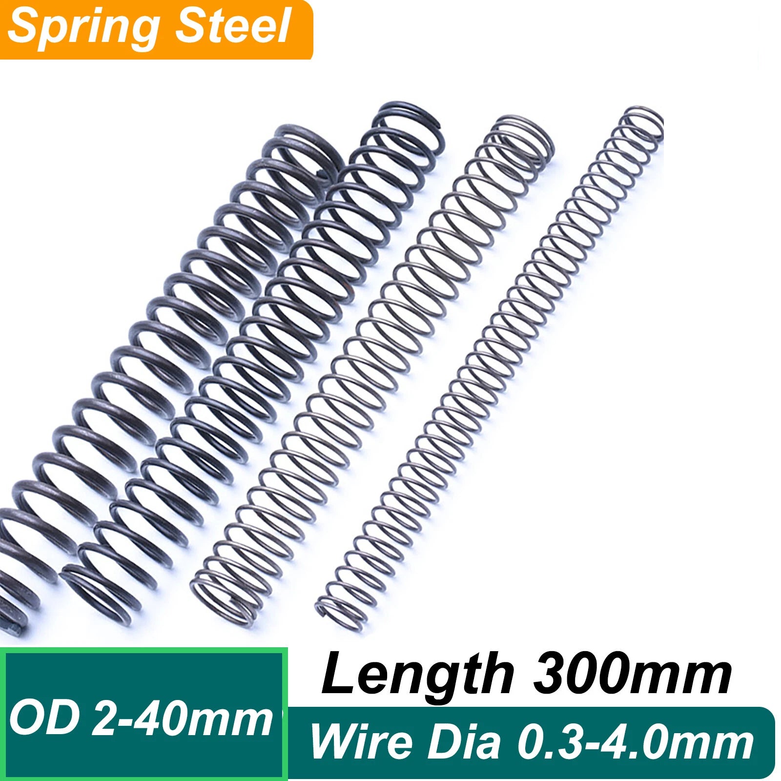Compression Pressure Spring Wire Dia 0.3mm - 4.0mm Length 300mm Springs