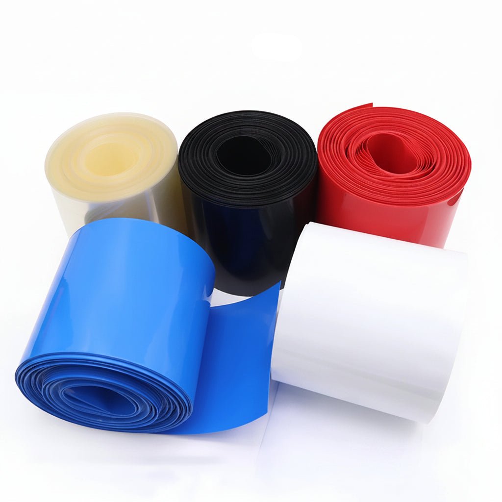 PVC Heat Shrink Tubing – Flat Wide 17mm–103mm | 5 Colors | 1m / 5m / 20m Rolls - HomeDIYer