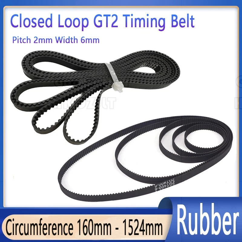 GT2 Timing Belt 6mm Width Closed Loop 2GT Synchronous Belt for CNC 3D Printer