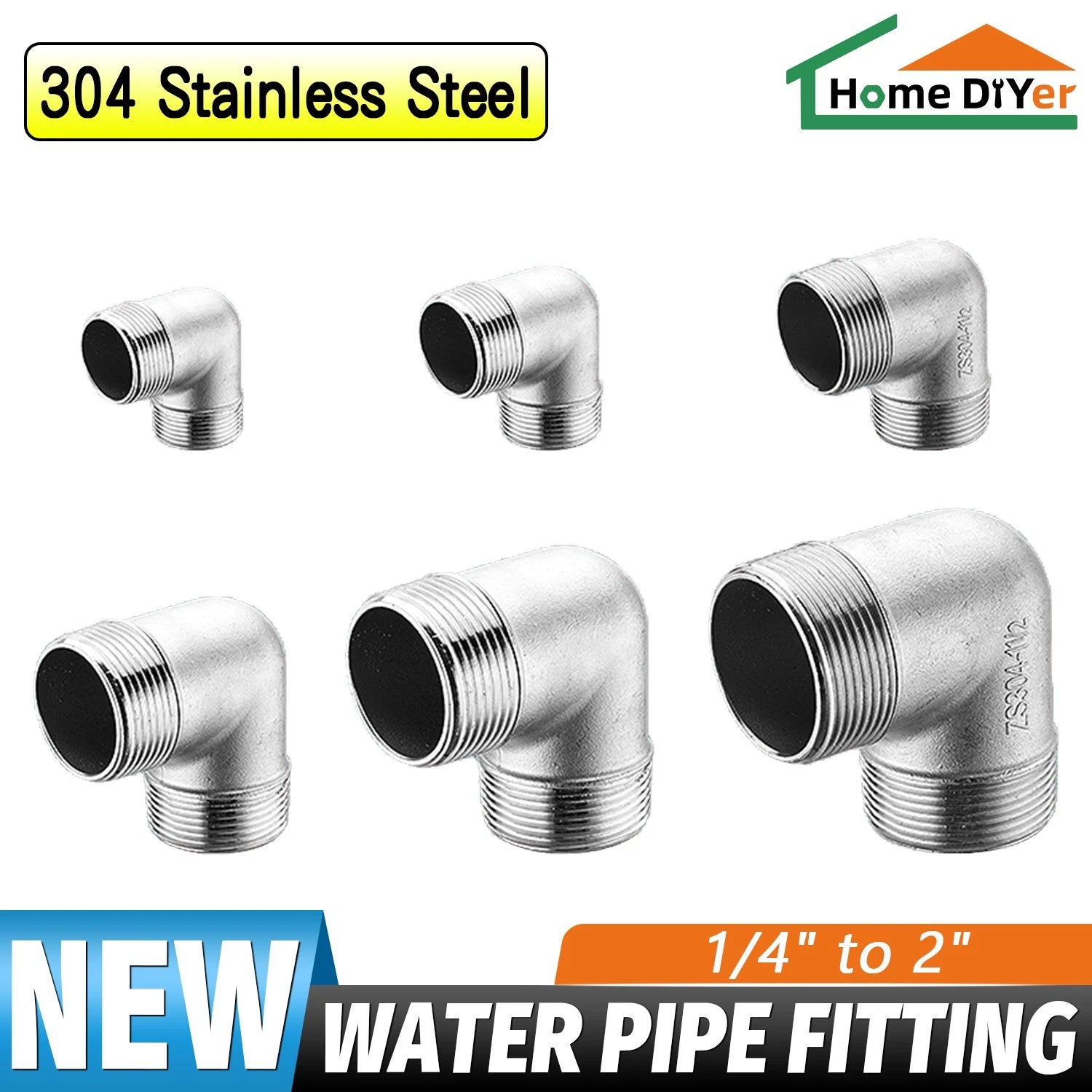 Stainless Steel Reducing Bush BSPT 1/8" to 2" — Male/Female Thread Pipe Fitting A2