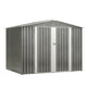 8x6 FT Metal Storage Shed Lockable Doors Air Vents Floor Frame Waterproof Gray