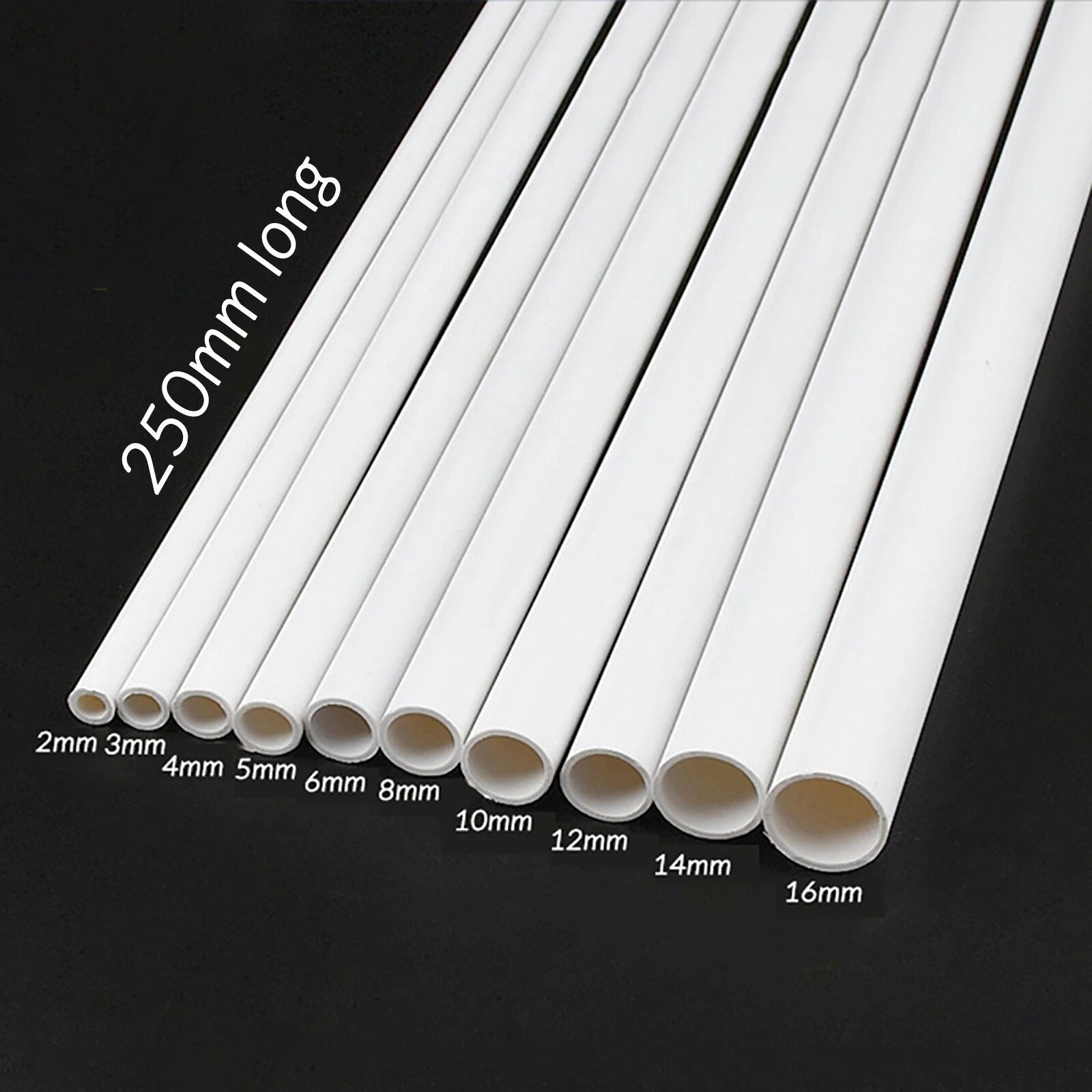 ABS Plastic Round Hollow Tube 250mm — White Hollow Pipe for DIY Models & Crafts