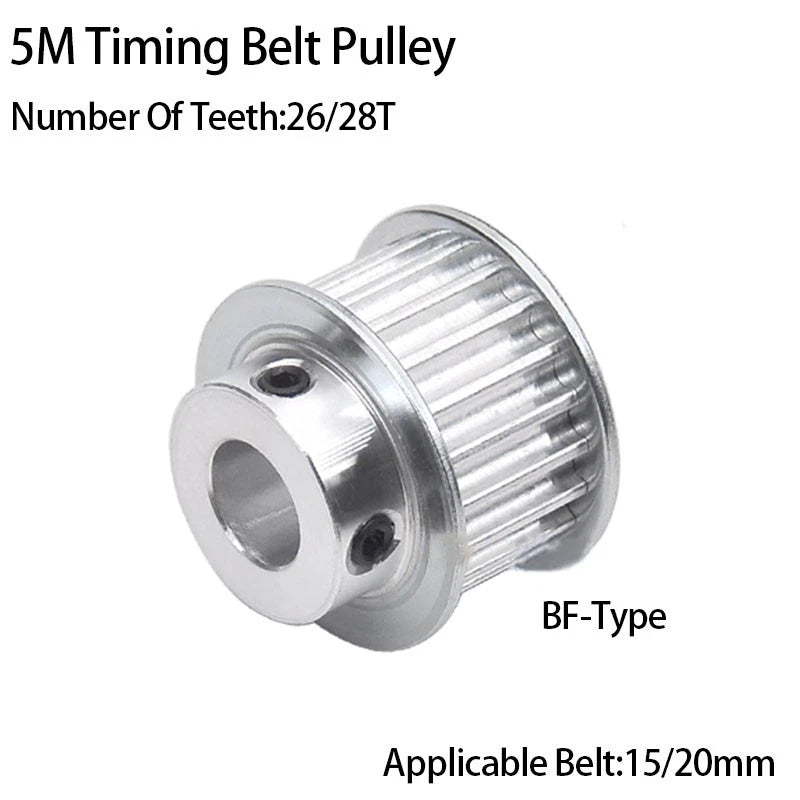 5M BF-Type Timing Belt Pulley 26T/28T Synchronous Wheel For 15mm/20mm Width Belt