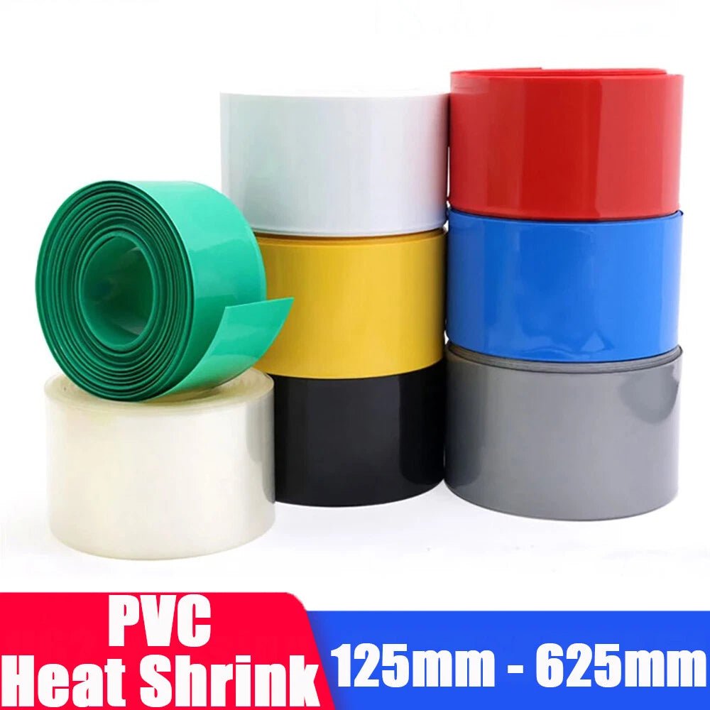 PVC Heat Shrink Tubing for RC Battery Packs — 125mm to 625mm Wide, 1M Length - HomeDIYer