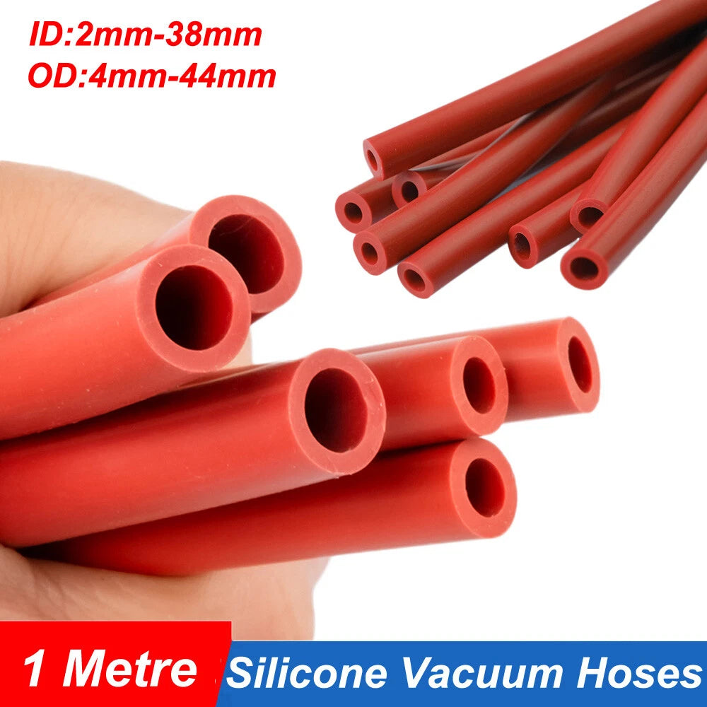 Red Silicone Vacuum Hose — Rubber Tube for Air, Water & Oil | 2mm–38mm ID