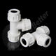 PVC Tee Connectors White Φ20mm Φ25mm~Φ50mm Fittings Union Connectors Lengthened