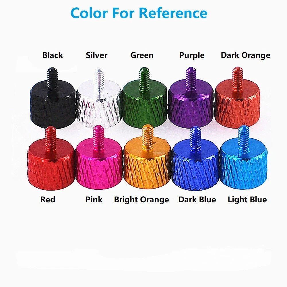 M2 x 4mm Anodized Aluminum Knurled Thumb Screws – Flat Head Hand Grip Bolts (Multi Colors) - HomeDIYer
