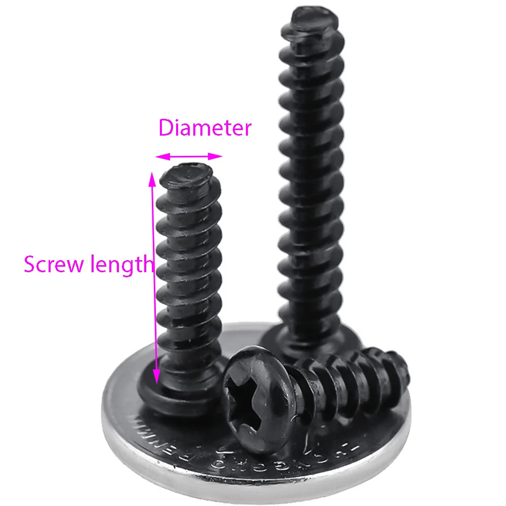 Assorted Pan Head Self Tapping Screws – Black Zinc, M1.4–M4