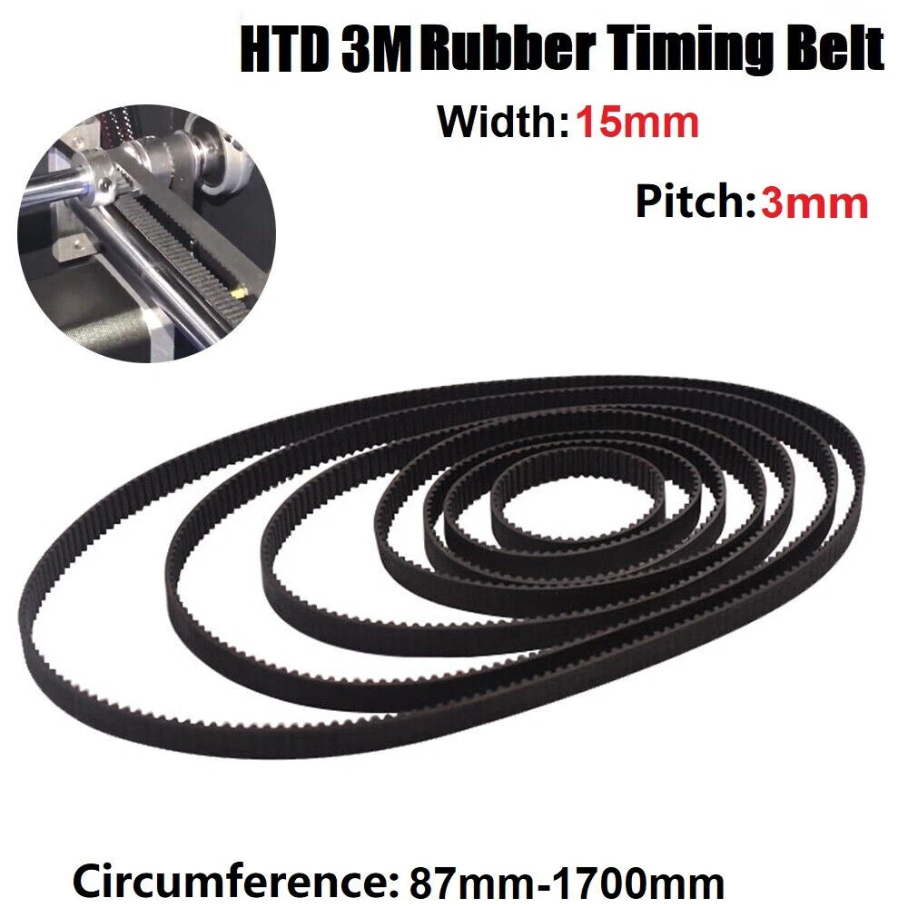 HTD 3M Timing Belt – 3mm Pitch, 15mm Wide, Closed Loop for CNC & Pulley Drives