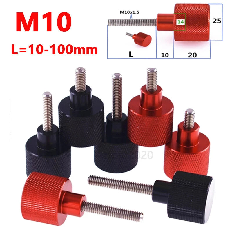 M10 Knurled Thumb Screws – Aluminium Handle + Stainless Steel Threaded Rod