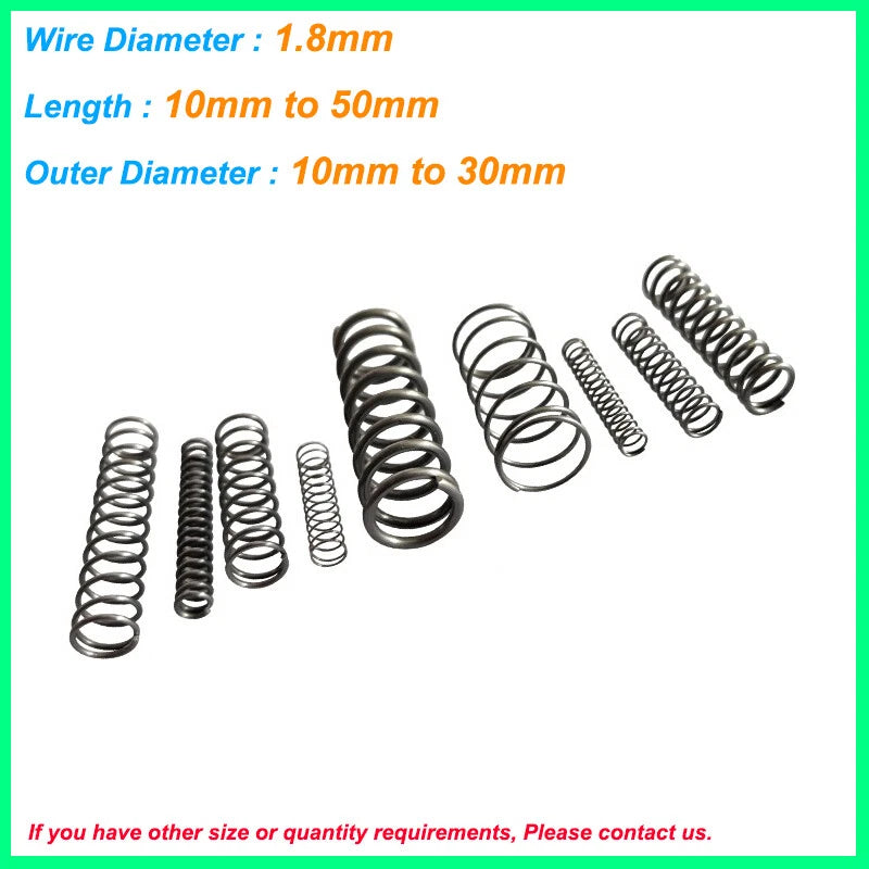 Compression Spring Wire Dia 1.8mm Material Spring Steel Pressure Spring 15-50mm