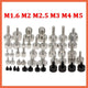 M1.6–M5 Carbon Steel Knurled Thumb Screws – Flat Head Hand Grip Bolts (Black / White)