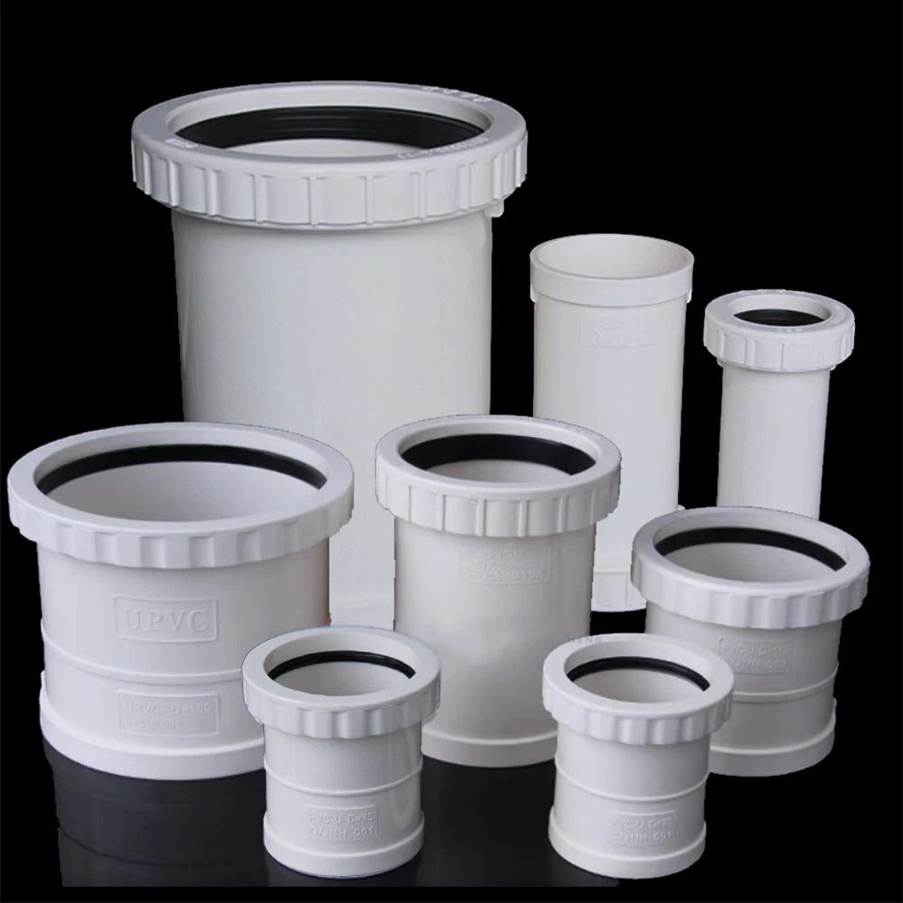 PVC Drainpipe fittings Water pipe  50mm 75mm 110mm 160mm 200mm telescopic pipe
