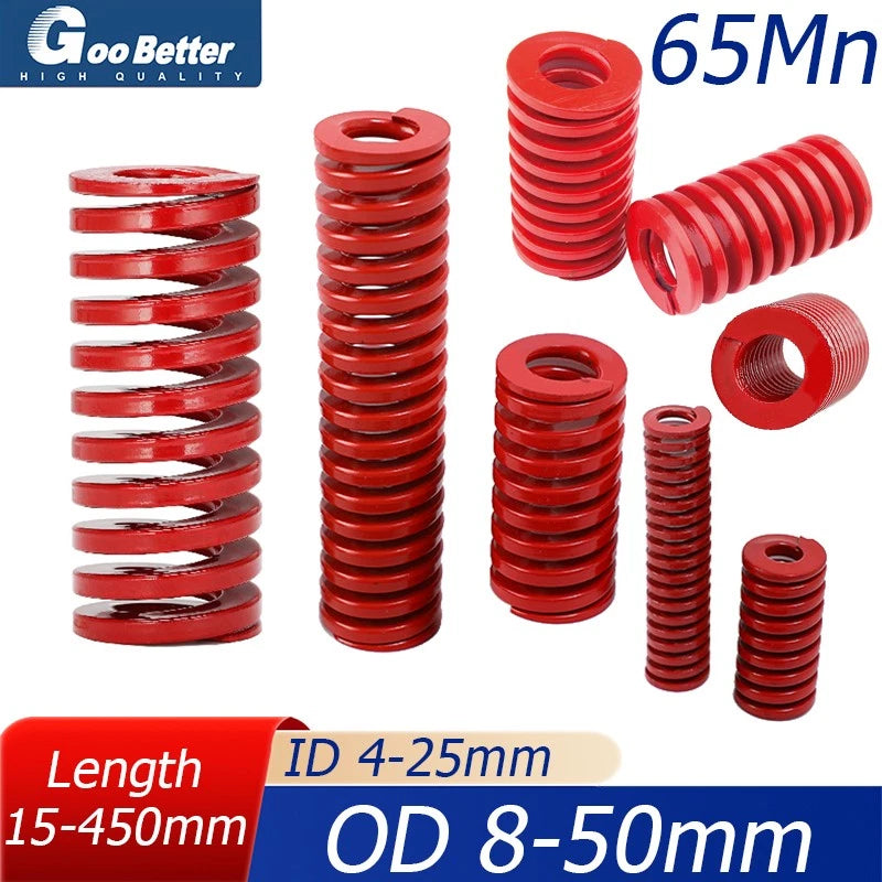 Heavy Load Duty Compression Die Spring OD 8-50mm ID 4-25mm Long 15-450mm Red