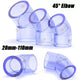 UPVC Clear 45° Elbow Plumbing Pipe Fittings For Aquarium & Fish Tank 20mm-110mm