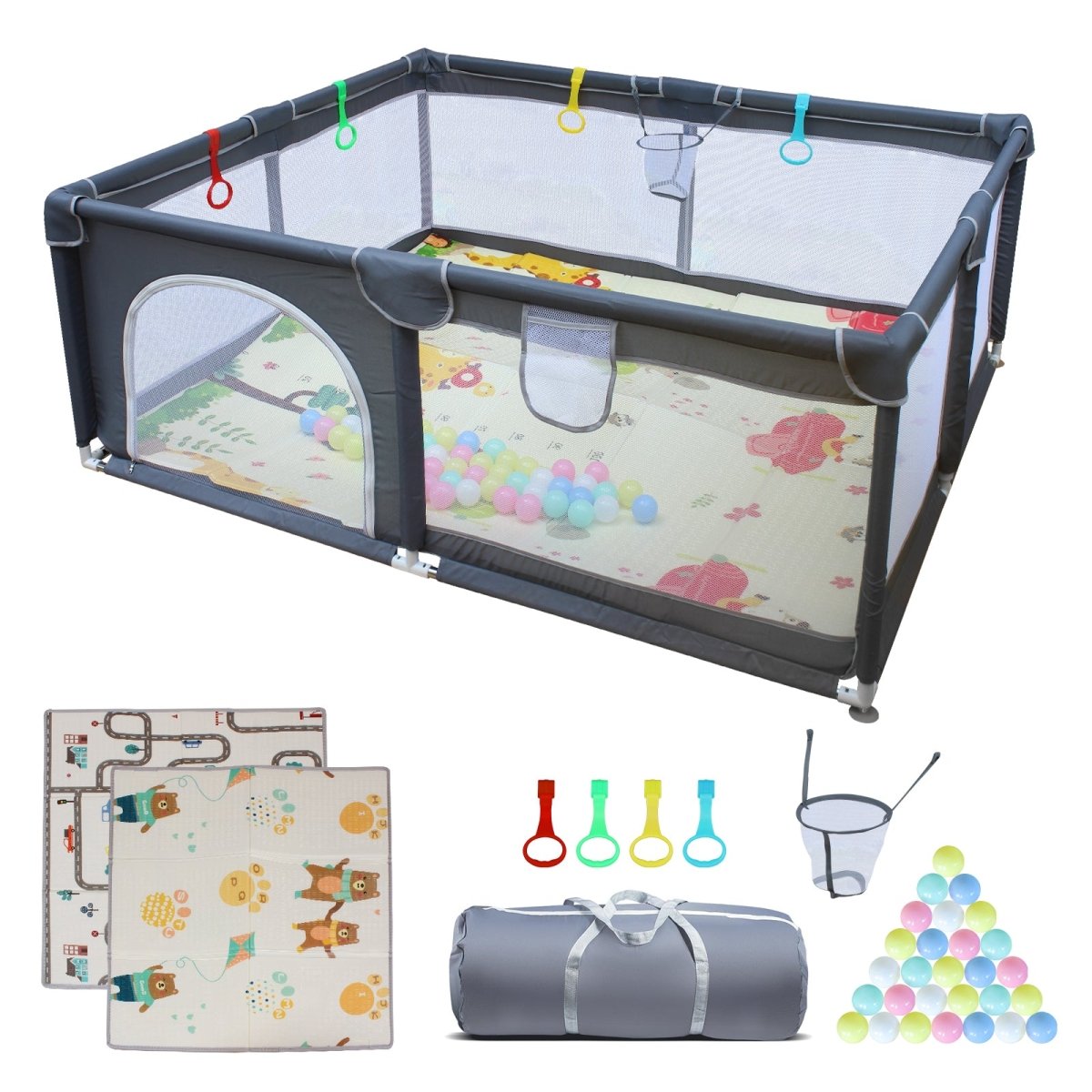 71" * 59" Baby Playard Cloth Playpen Removable Enclosures for Indoor and Outdoor Use Care for Children and Pets - HomeDIYer
