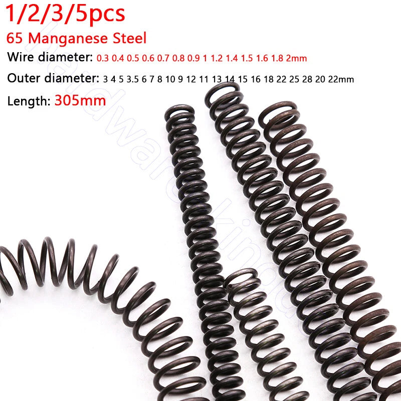 Compression Spring 65Mn Manganese Steel 305mm Pressure Spring Wire Dia 0.3mm-2mm