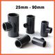 PVC Reducing Tee Pipe & Fittings Solvent Weld Pressure Adapter Connector Black