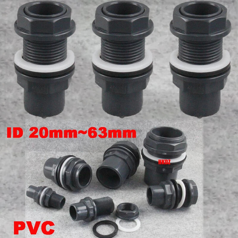 U-PVC Fish Water Tank Inlet Outlet Water Pipe Fittings Joint ID Thread Connector