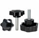 Plastic Black Rosette Thumb Screws M6 M8 M10 M12 Knob Bolt Star Head 38 48mm