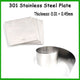 301 Stainless Steel Sheet — 0.01mm to 0.45mm Thin Metal Plate, Multiple Sizes