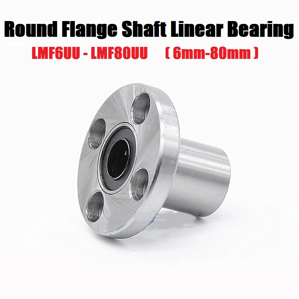 LMF6UU - LMF80UU Round Flange Router Shaft Linear Bushing Bearings Bore 6mm-80mm