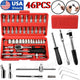 46x Socket Wrench Set 1/4" Drive Ratchet Set Wrench Bits Garage Car Repair Tools