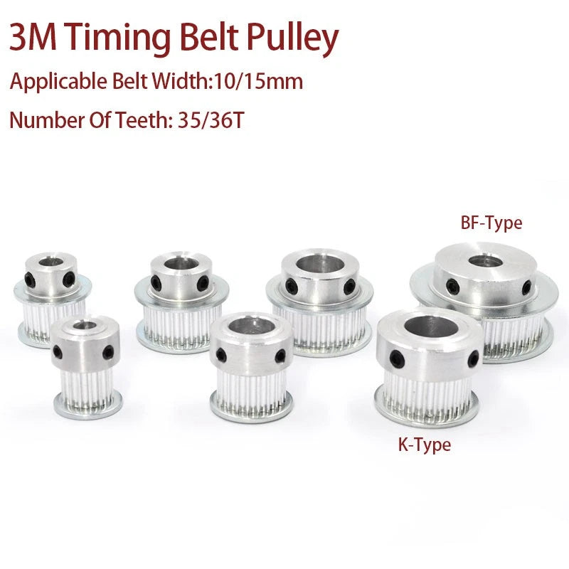 3M BF-Type Timing Belt Pulley 35/36T Synchronous Wheel For 10mm/15mm Width Belt