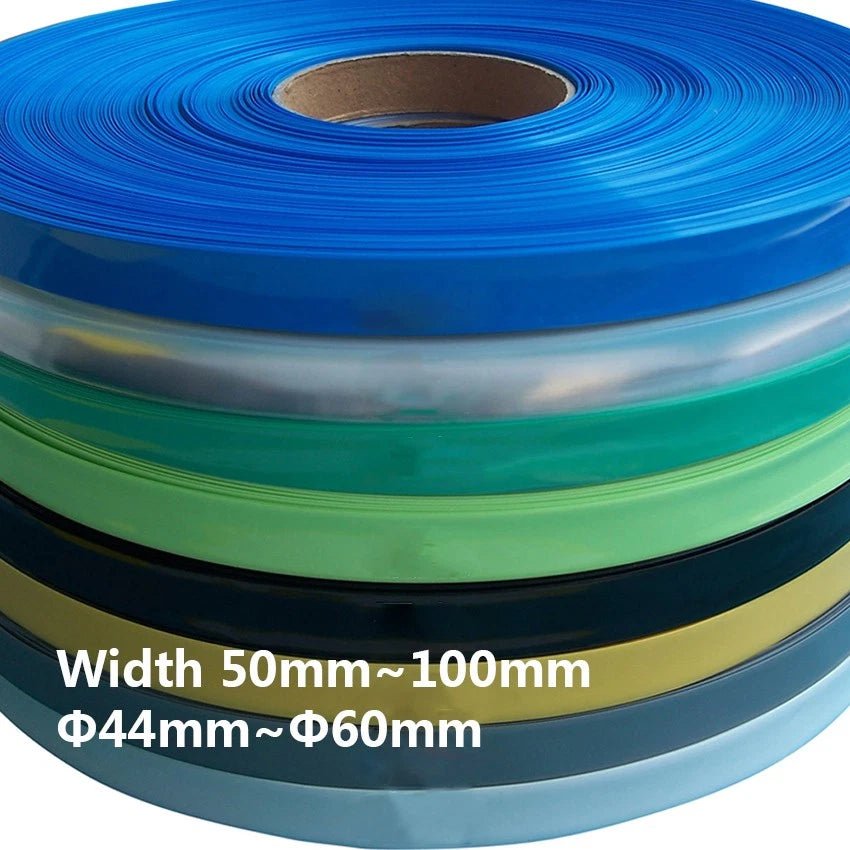 PVC Heat Shrink Tube for Battery Pack Wrap & Insulation — 70–95mm Wide, 8 Colors - HomeDIYer