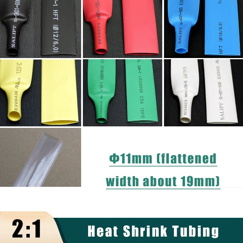 11mm Heat Shrink Tubing 2:1 Ratio – Electrical Wire Sleeve & Cable Wrap