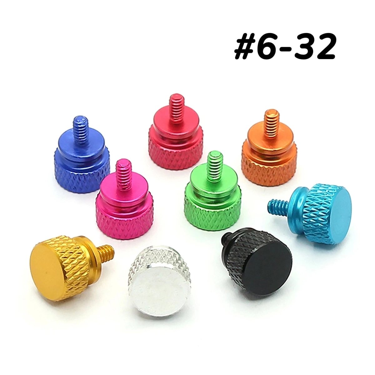 6 - 32 x 1/4" Aluminum Knurled Thumb Screws for PC Case & DIY Builds - HomeDIYer