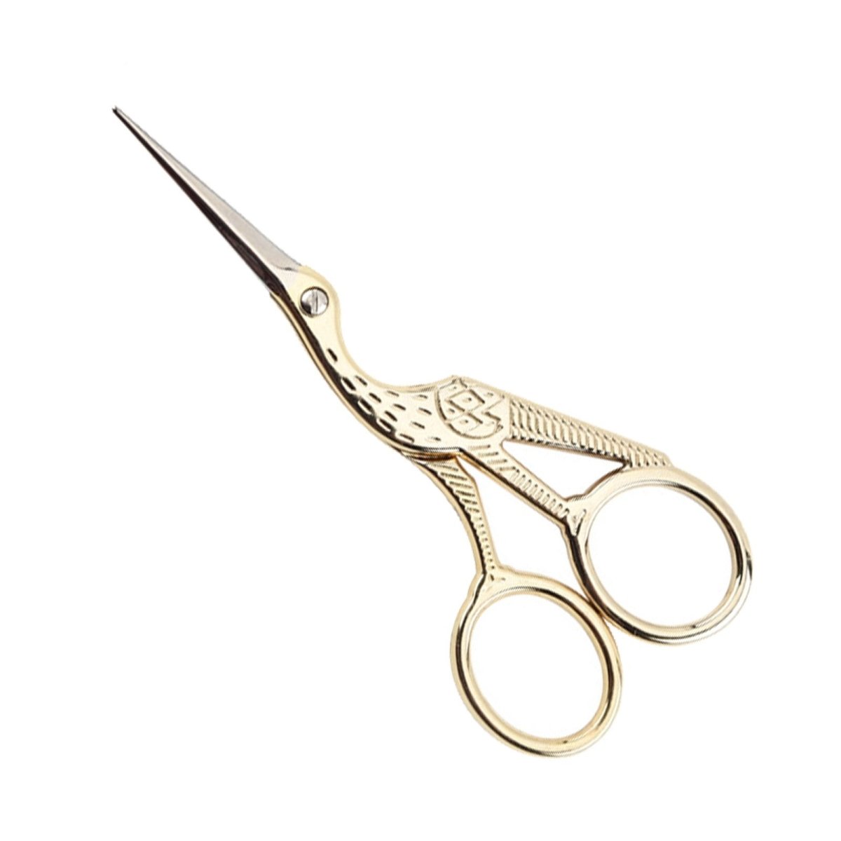 4.5" Stainless Steel Sharp Tip Classic Stork Scissors Crane Design Sewing DIY Tools Dressmaker Shears Scissors for Embroidery, Craft, Needle Work, Art Work & Everyday Use (Gold) - HomeDIYer