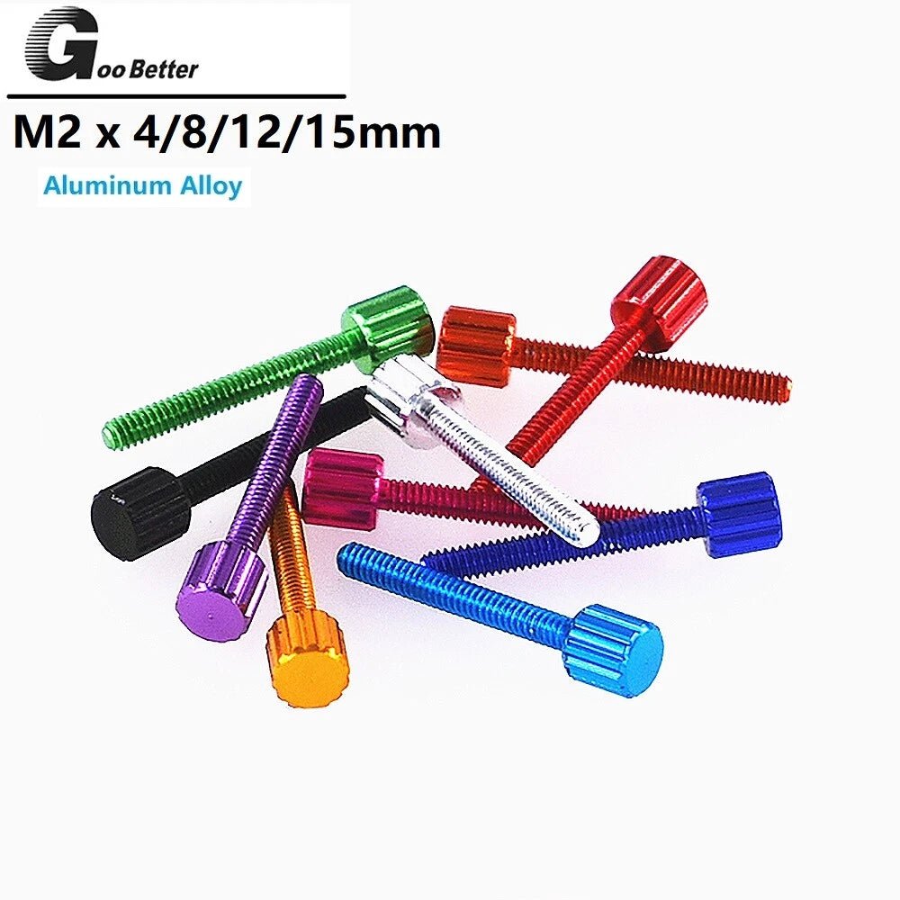 M2 Anodized Aluminum Knurled Thumb Screws – 4/8/12/15mm DIY Hand Grip Knob Bolts - HomeDIYer