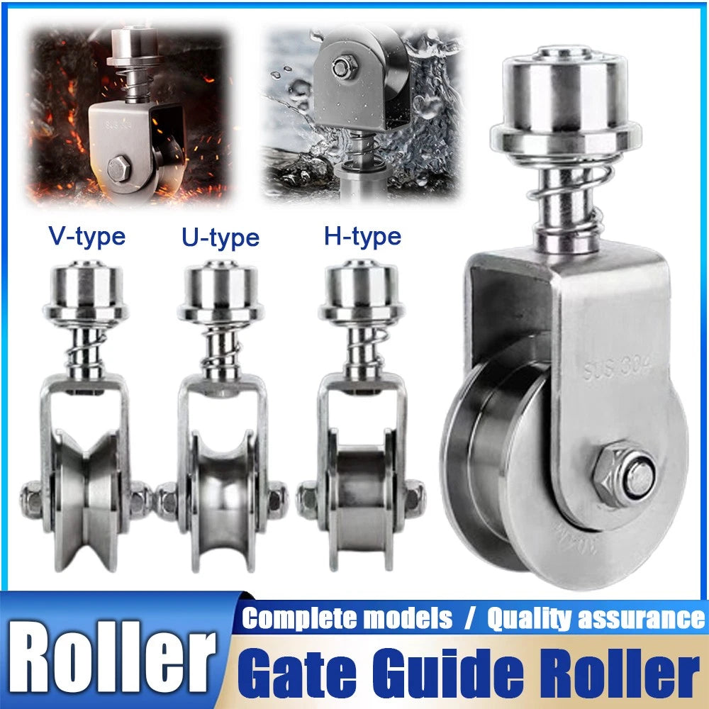 304 Stainless Steel Pulley "U V H" Groove Shape Roller Wheels Idler Pulley Wheel