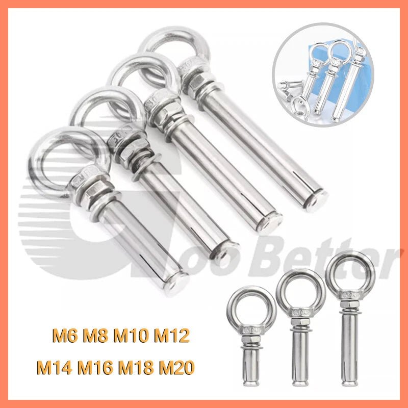 M6 - M20 Stainless Steel Closed Hook Eye Bolt Shield Anchor Expansion Bolt - HomeDIYer
