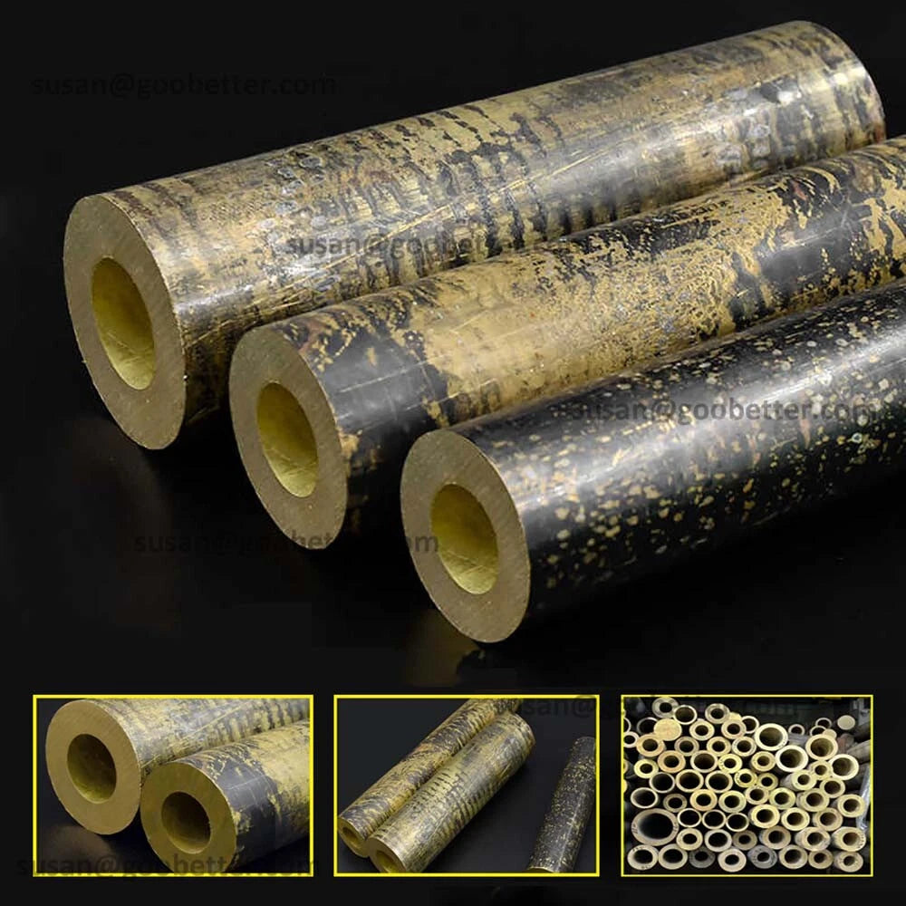 Bronze Brass Round Tube — OD 25mm–80mm, ID 15mm–60mm, Length 100mm