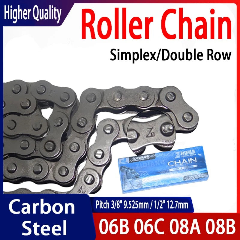 Roller Chain 06B 06C 08A 08B Drive Chain Conveyor Chain & Full/Half Buckle 1.5M