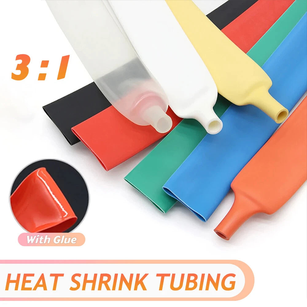3:1 Heat Shrink Tubing with Adhesive Glue Lining — φ1.6mm to φ85mm, 8 Colors