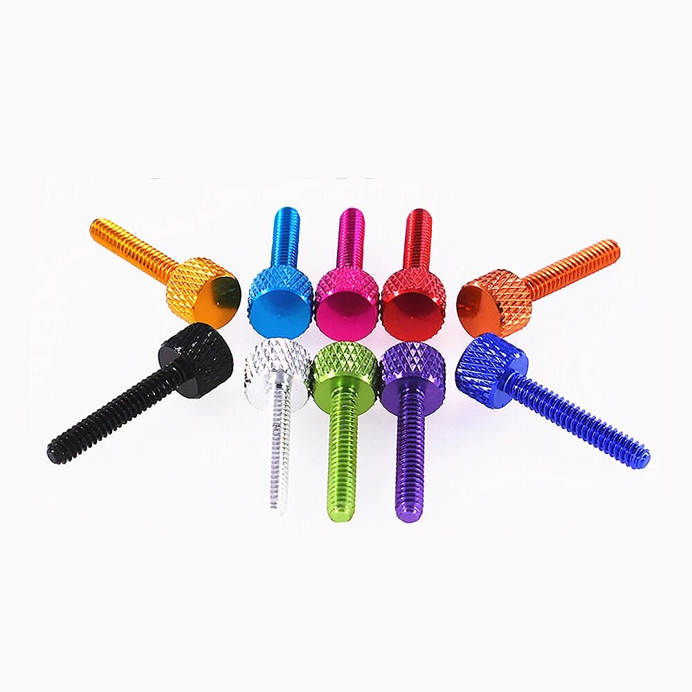 Aluminum Knurled Thumb Screws 6 - 32 × 20mm – Flat Head Set Screws in 10 Colors for DIY, Electronics & Panel Fastening - HomeDIYer