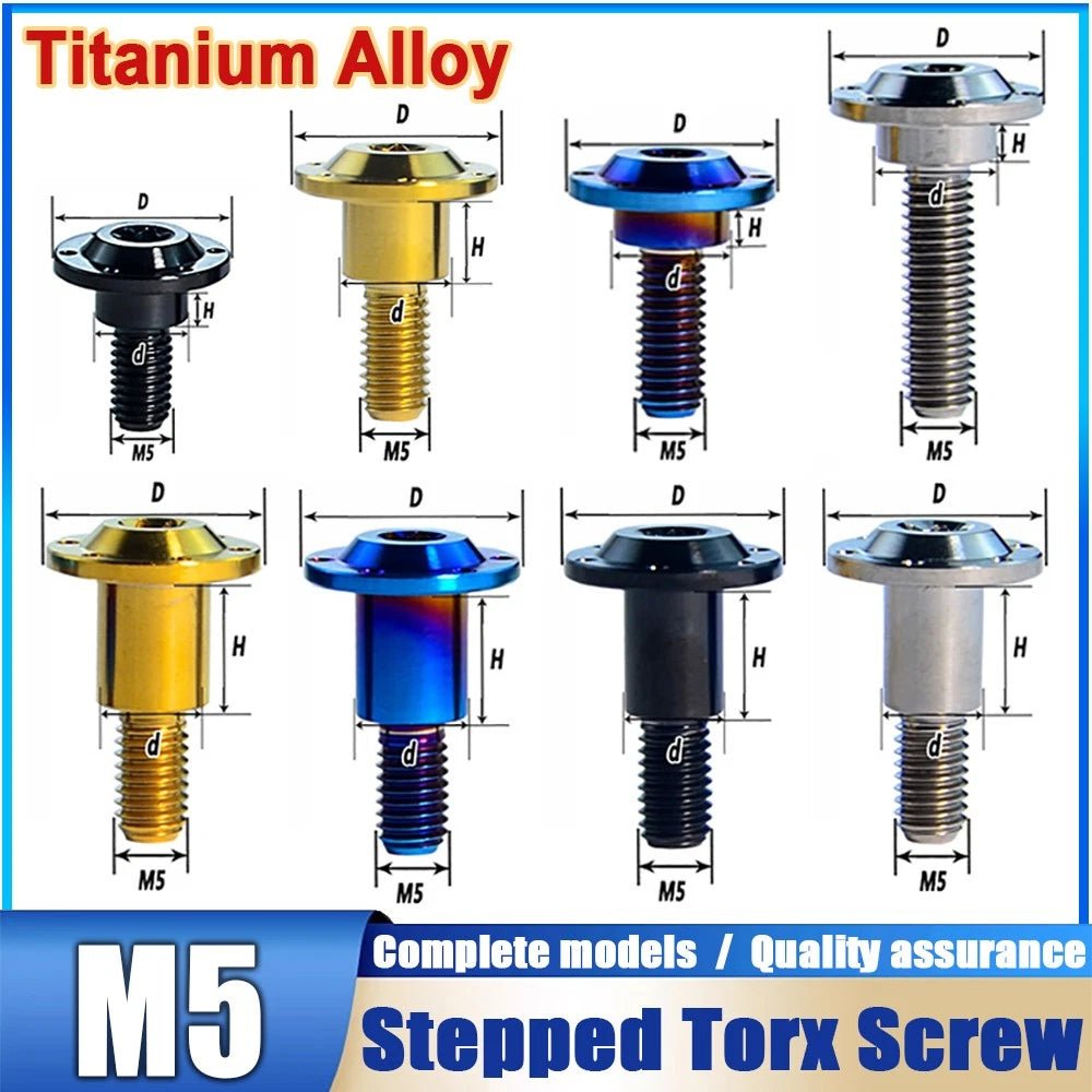 M5 Titanium Stepped Screw — Low Profile Torx Head with Washer | 13 15 16 19 20mm - HomeDIYer