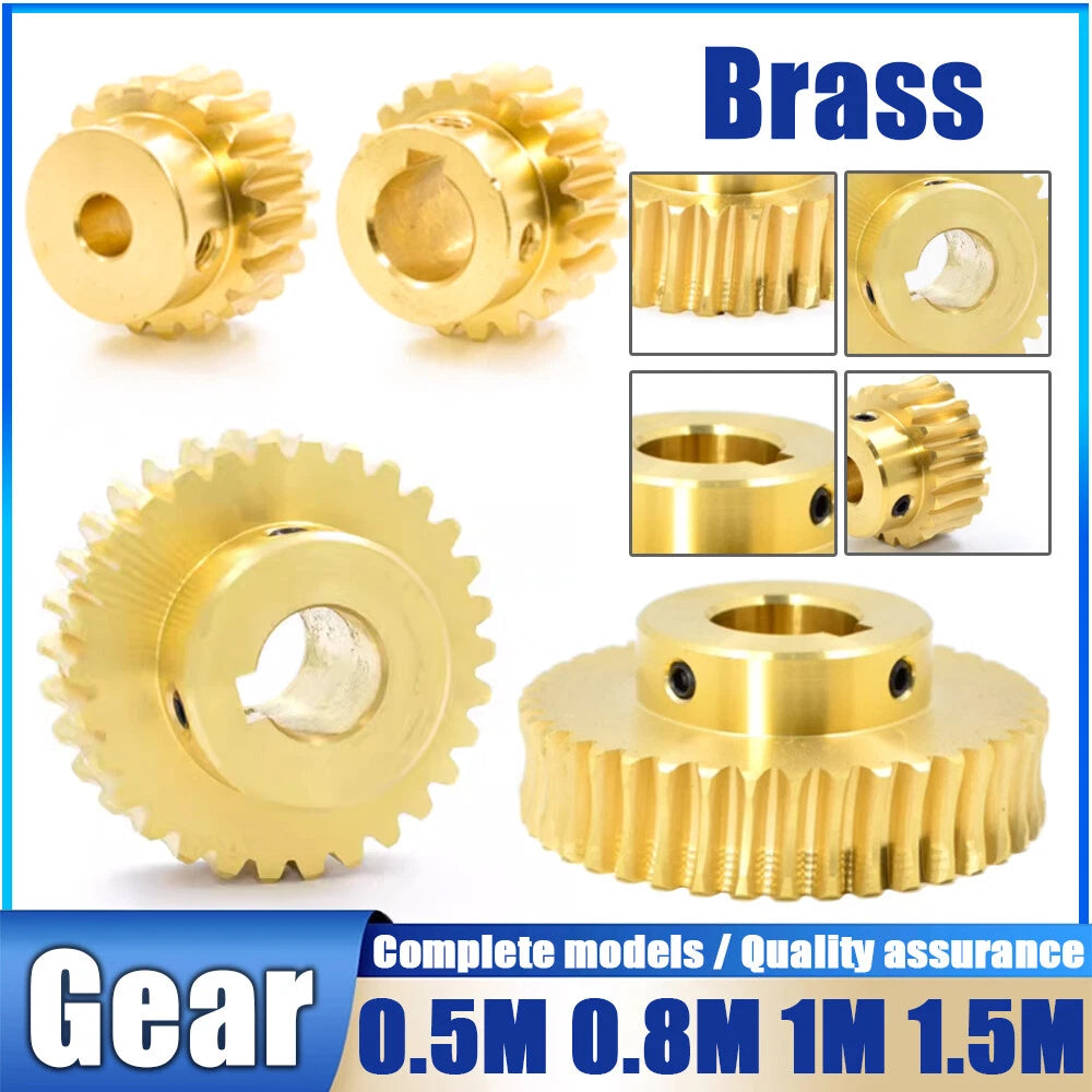 0.5/0.8/1/1.5 Module, 20 to 60 Teeth, Brass Worm Wheel Gear Shaft Hole 4mm-12mm