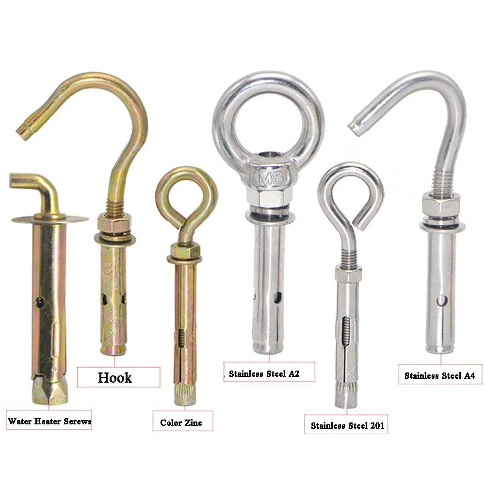 Concrete Eye Bolt Expansion Anchors — M6 M8 M10 M12 Hook Bolts for Concrete Walls