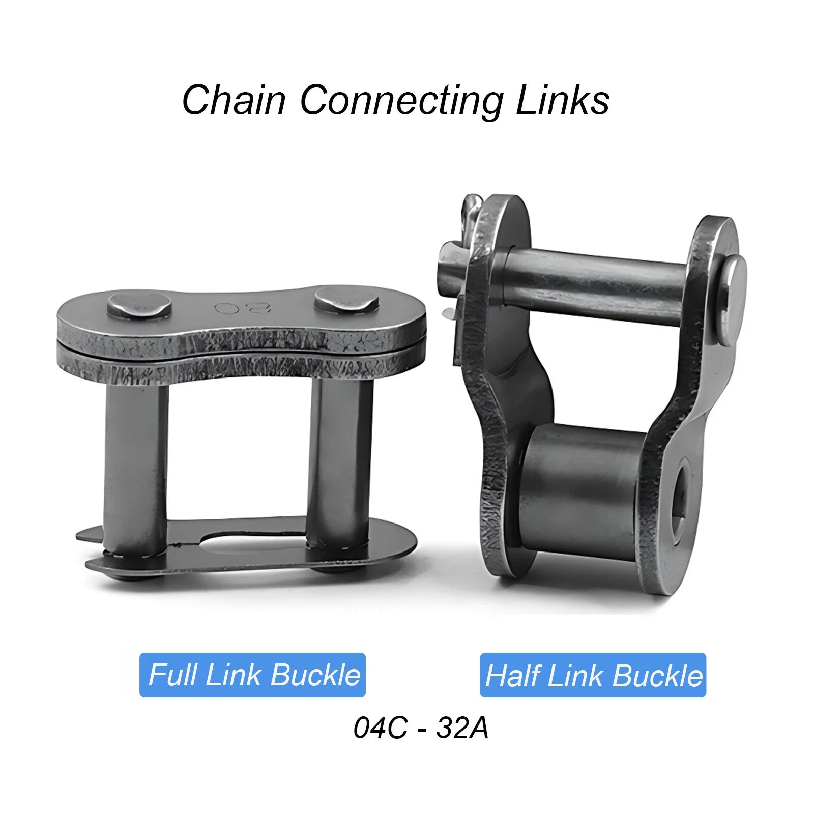 #25 - #160 Simplex/Duplex Roller Chains Full/Half Connecting Links Pitch 1/4"-2"