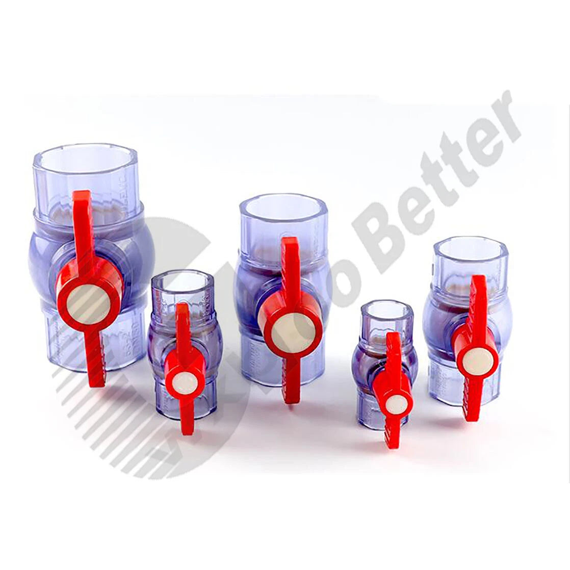 UPVC Ball Valves Clear Φ20mm Φ25mm~Φ63mm UPVC Plumbing Fittings On Off Valves