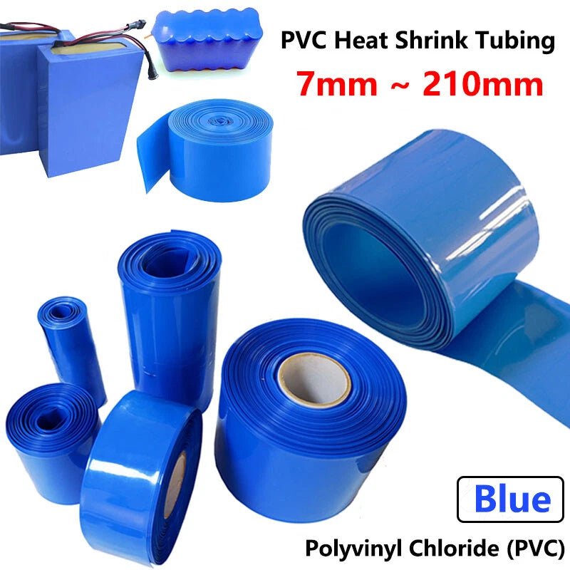 Blue PVC Heat Shrink Tubing for RC Battery Packs — LiPo, NiMH, NiCd | 7mm to 210mm - HomeDIYer