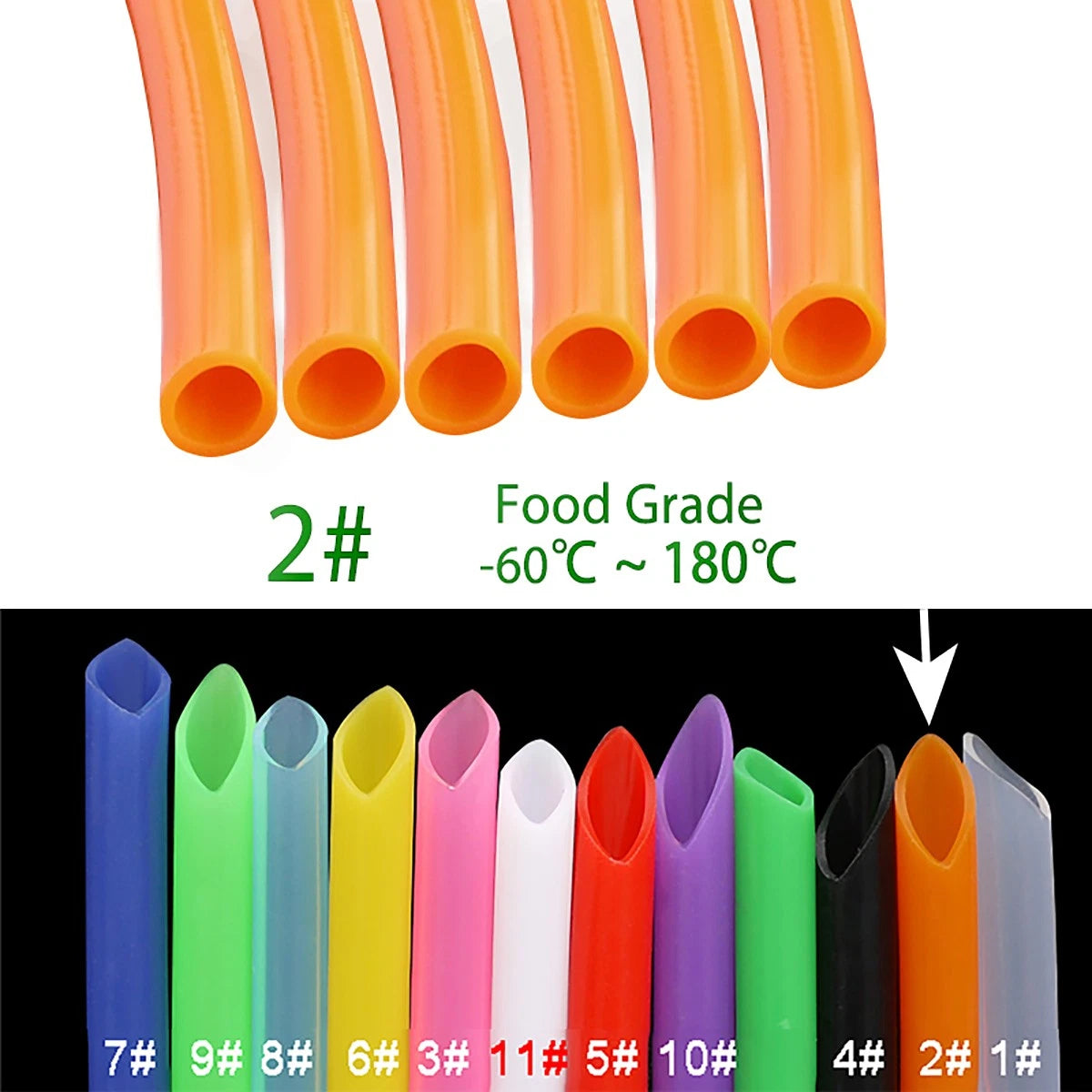 Orange Silicone Rubber Vacuum Hose — Food Grade Tube for Water, Coffee & Lab Use