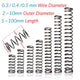 10pcs Wire Dia.0.3/0.4/0.5 mm OD 2mm-10mm Small Springs Compression Spring Steel