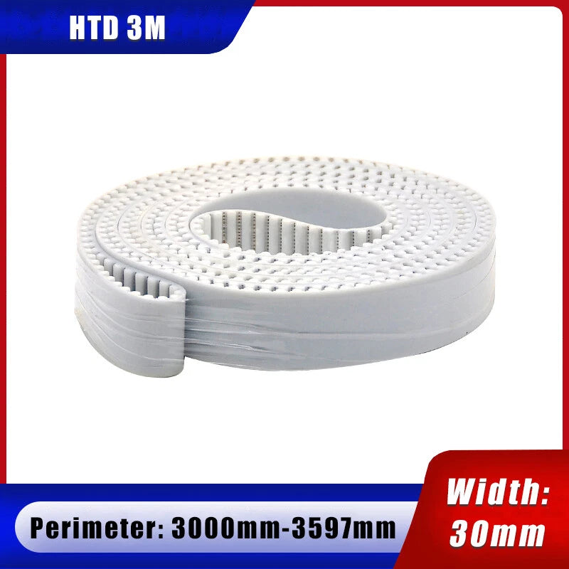 HTD3M Timing Belt 30mm Wide — Polyurethane Steel Wire, Perimeter 3000–3597mm